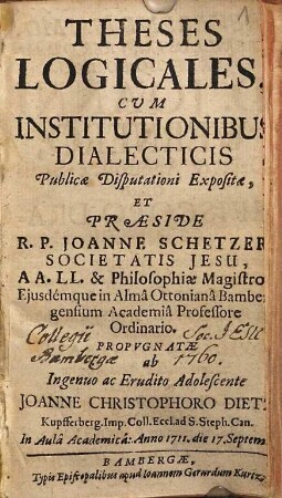 Theses logicales, cum institutionibus dialecticis