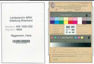 Entnazifizierung Hans Niggemann , geb. 21.05.1911 (Angestellter)