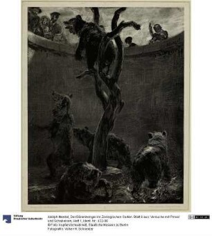 Der Bärenzwinger im Zoologischen Garten. Blatt 6 aus: Versuche mit Pinsel und Schabeisen, Heft 1