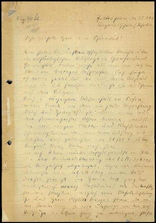 Brief; Ltn. Schütz an Hans von Schoenebeck