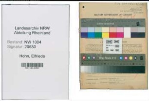 Entnazifizierung Elfriede Hohn , geb. 03.03.1912 (Kaufm.Angestellte)