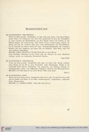 Wandteppiche (Nr. 304-306)