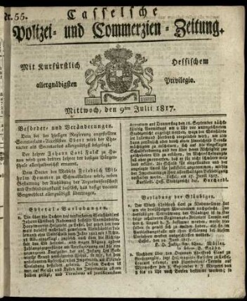 Nr. 55, Mittwoch, den 9ten Julii 1817