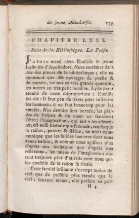 Chapitre LXXX. Suite de la Bibliothèque. La Poésie