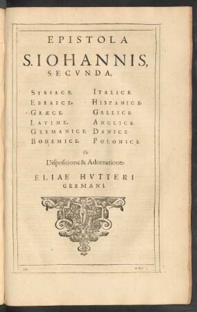 Epistola S. Johannis, Secunda ...