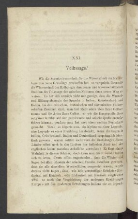 XXI. Volkssage