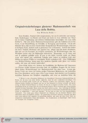 1: Originalwiederholungen glasierter Madonnenreliefs von Luca della Robbia