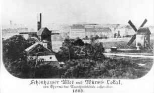 Berlin. Schönhauser Allee, Ansicht vom Prenzlauer Berg, 1865, Repro