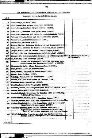 App. 1508: Von Findeisen als literarische Quellen, auch andere durchgearbeitete Bücher