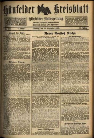 Erste Ausgabe vom Dienstag, den 23. September 1930.