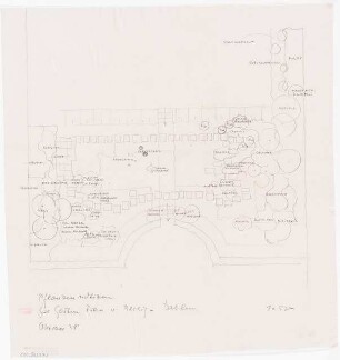 Kleingarten Frau von Borsig, Berlin-Dahlem: Gartenplan 1:50