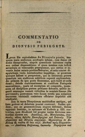 Dionysius Periegetes : Graece Et Latine ; Cum Vetustis Commentariis Et Interpretationibus. 2