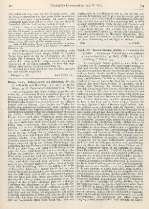 374-375 [Rezension] Hauß, Alb., Kardinal Oktavian Ubaldini, ein Staatsmann des 13. Jahrh