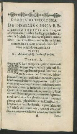 Dissertatio Theologica ...