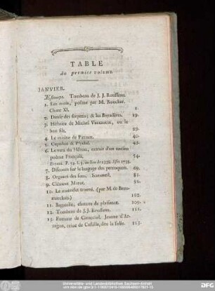 Table du premier volume.