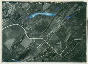 Foto der Batteriestellung "Stadtbahn-West" westlich von Mülhausen bei Altschloss südwestlich von Pfastatt (Luftbild)