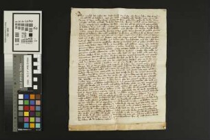 Kostheim: Kaufbrief der Gemeinde Kostheim über die dem Altenmünster-Kloster zu Mainz fünf Malter ewiger Korngülte auf ihrem gemeinen Schatz zu Kos...