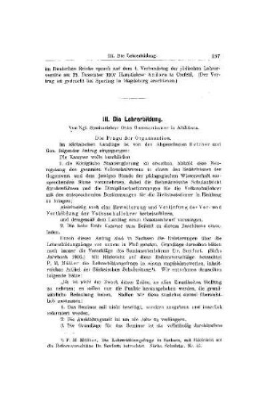 Die Lehrerbildung