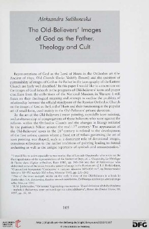 41: The Old-Believers' Images of God as the Father : Theology and Cult