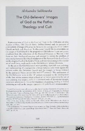 41: The Old-Believers' Images of God as the Father : Theology and Cult