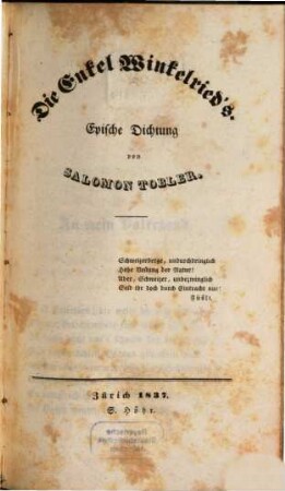 Die Enkel Winkelried's : Epische Dichtung