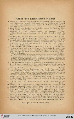 Antike und altchristliche Malerei (Nr. 1 - 352)