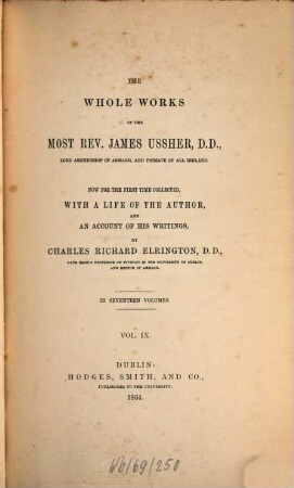 The whole works of the most rev. James Ussher. 9