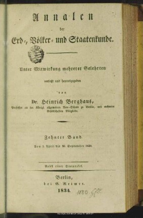 2.R.10.1834+Index: Annalen der Erd-, Völker- und Staatenkunde