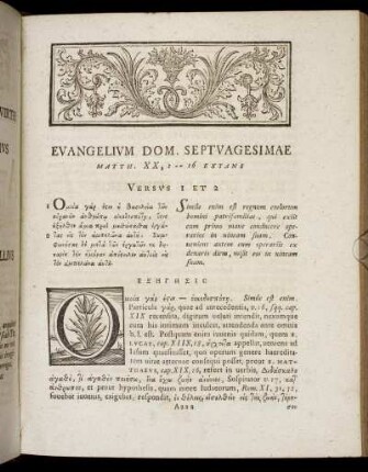 Evangelium Dom. Septuagesimae, Matth. XX, 1 - 16, Extans