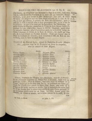 Table des Rois de Syrie,[...]
