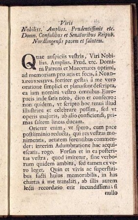 Viris Nobiliss. Ampliss. Prudentissimis etc. ...