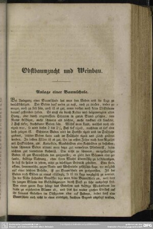Obstbaumzucht und Weinbau