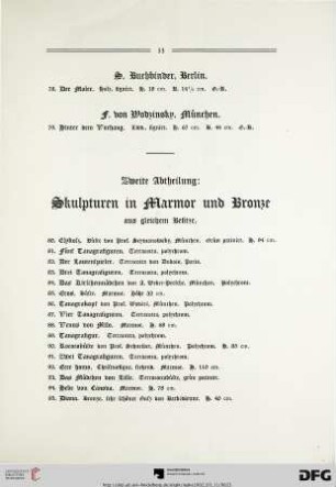 Skulpturen in Marmor und Bronze aus gleichem Besitz (Nr. 80-120)
