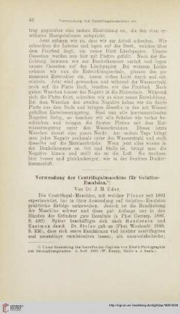 Verwendung der Centrifugalmaschine für Gelatine-Emulsion