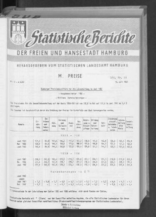 Hamburger Preisindexziffern für die Lebenshaltung im Juni 1962 : Lfd. Nr. 23