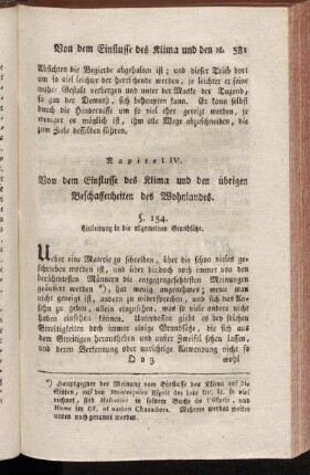 Kapitel IV. Von dem Einflusse des Klima und den übrigen Beschaffenheiten des Wohnlandes.