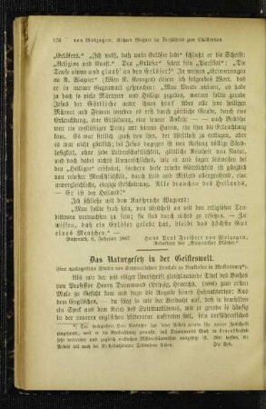 ¬Das¬ Naturgesetz in der Geisteswelt : eine apologetische Studie
