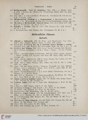 Altfürstliche Häuser (Nr. 718 - 2113)