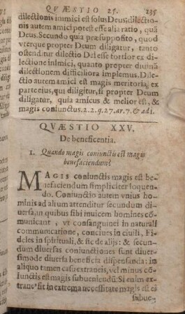 Qvaestio XXV. De beneficentia.