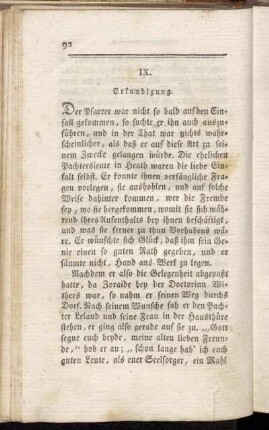 IX. Erkundigung.