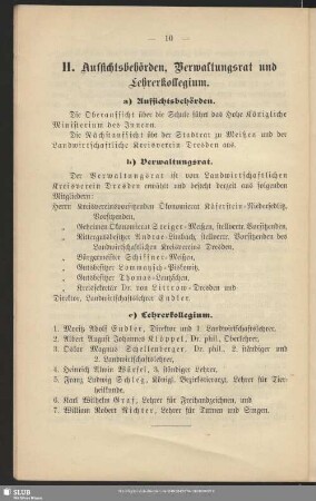 II. Aufsichtsbehörden, Verwaltungsrat und Lehrerkollegium