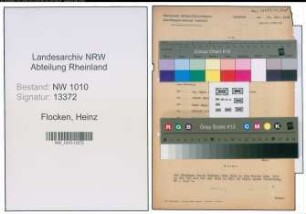 Entnazifizierung Heinz Flocken , geb. 10.04.1883 (Kaufmann)