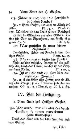 IV. Von der Heiligung.