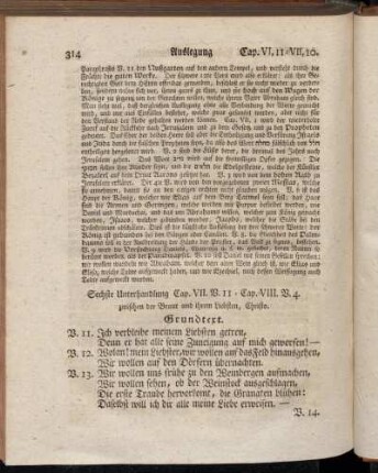 Sechste Unterhandlung Cap. VII. V. 11 - Cap. VIII. V. 4. zwischen der Braut und ihrem Liebsten, Christo.