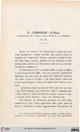 37: Il " lithostroton" di Silla riconosciuto nel tempio della Fortuna in Preneste