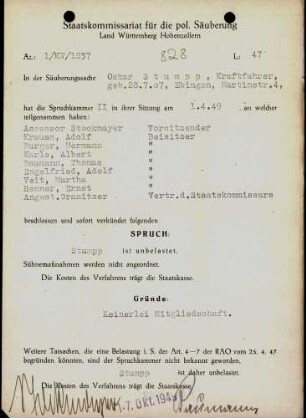 Stumpp, Oskar