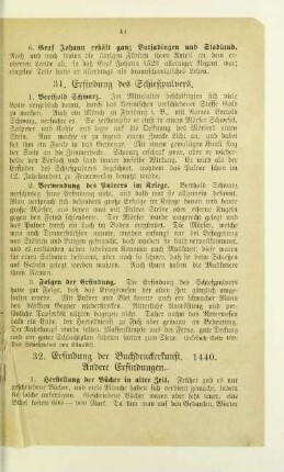 32. Erfindung der Buchdruckerkunst. 1440. Andere Erfindungen