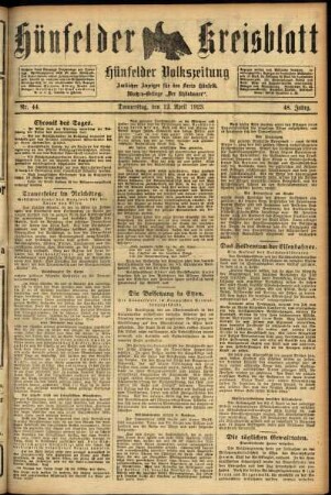 Ausgabe vom Donnerstag, den 12. April 1923.