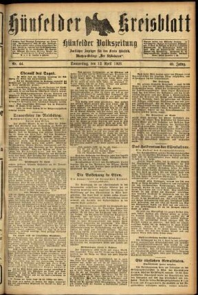 Ausgabe vom Donnerstag, den 12. April 1923.