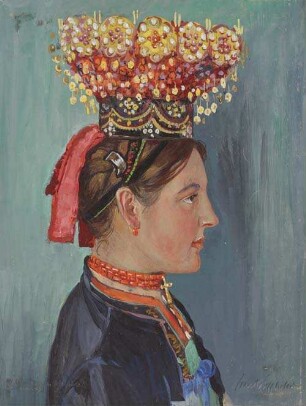 Mädchen aus dem Walsertal in Brauttracht